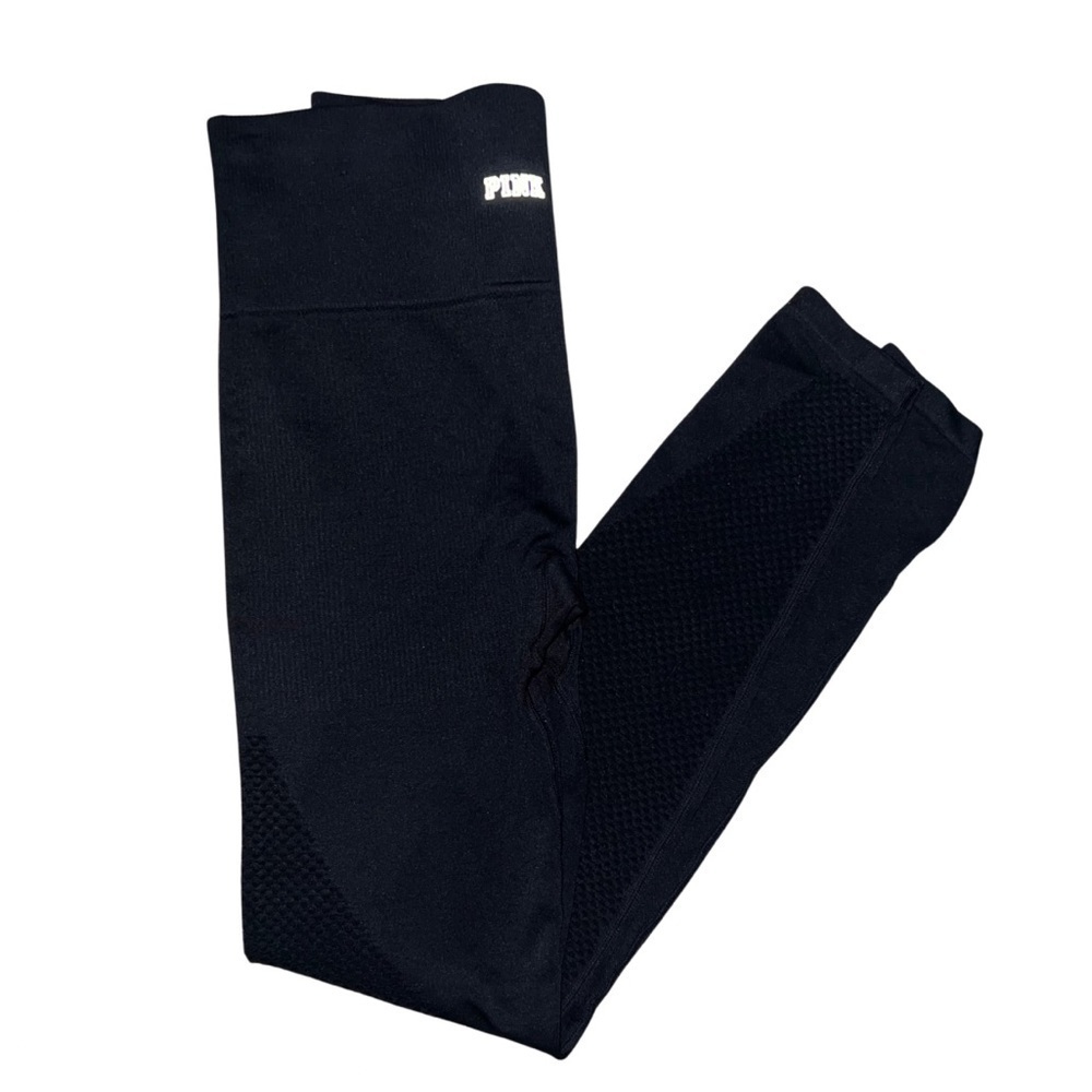 PINK Victoria’s Secret Cool & Comfy Black Mesh Patterned calf & Thigh Size Small